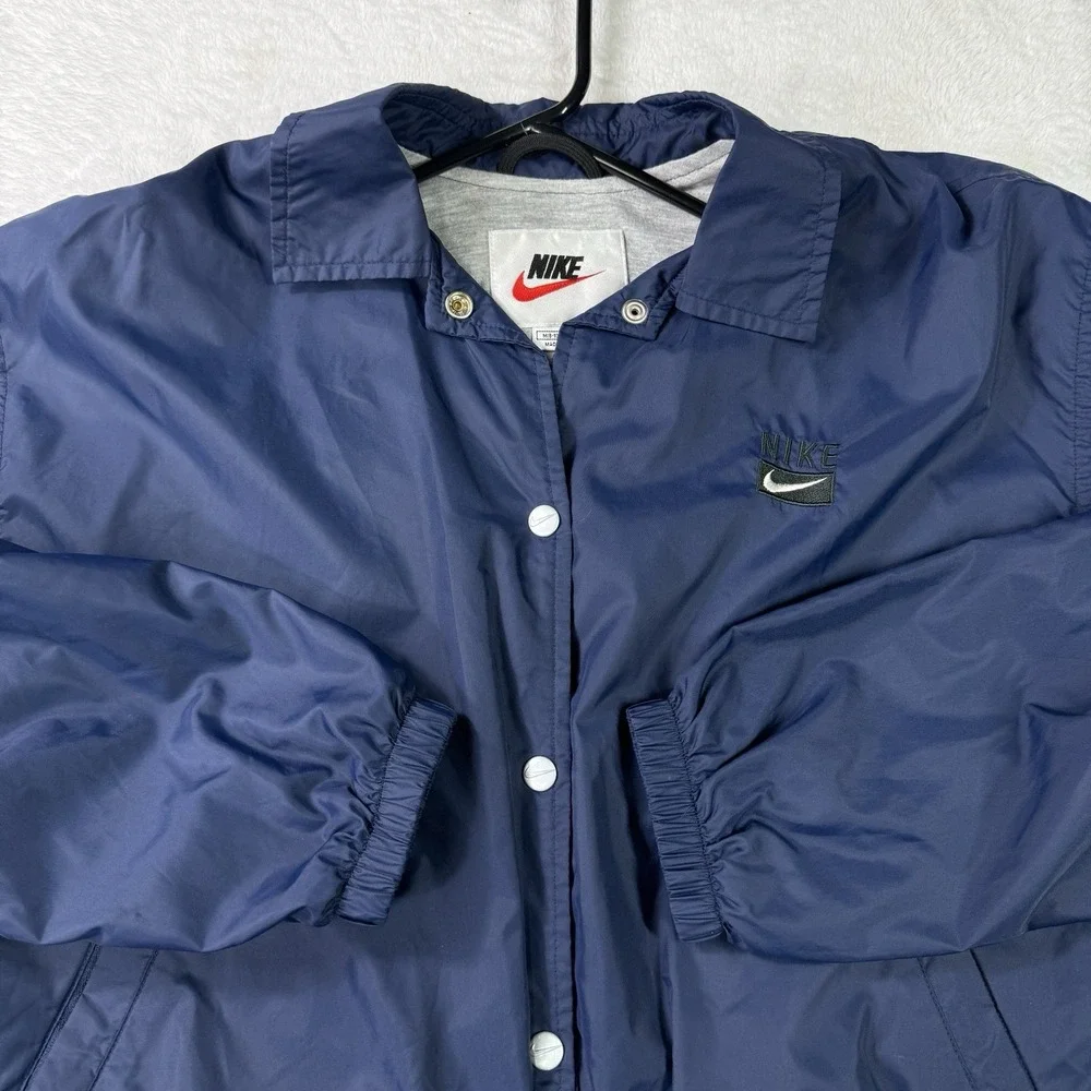 Vintage Nike Windbreaker Jacket Boys Medium 10-12 Blue Snap